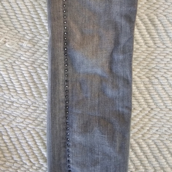 Vintage Escada jegging cropped 34 EU 4 US Women’s Gray Denim Embellished - Picture 2 of 12